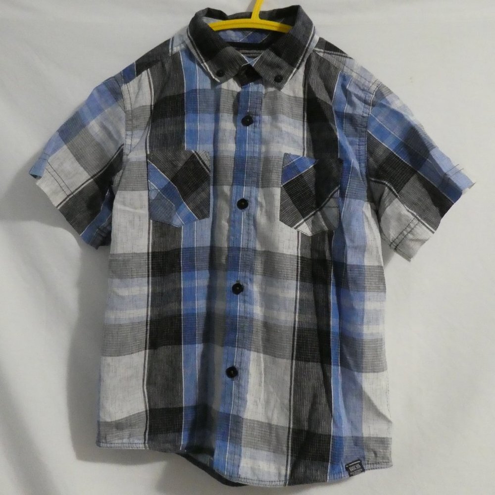 BURNSIDE, 6x, casual button down plaid shirt, BNWOT